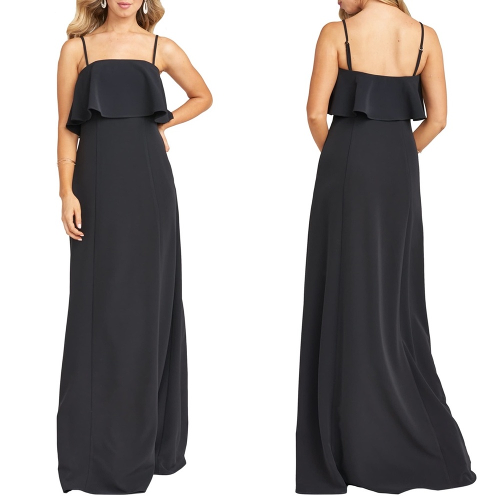 Show Me Your MuMu Black Maxi Dress with Ruffle Bodice